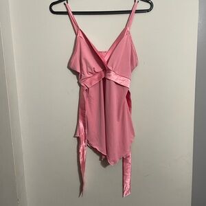 Pink silk top